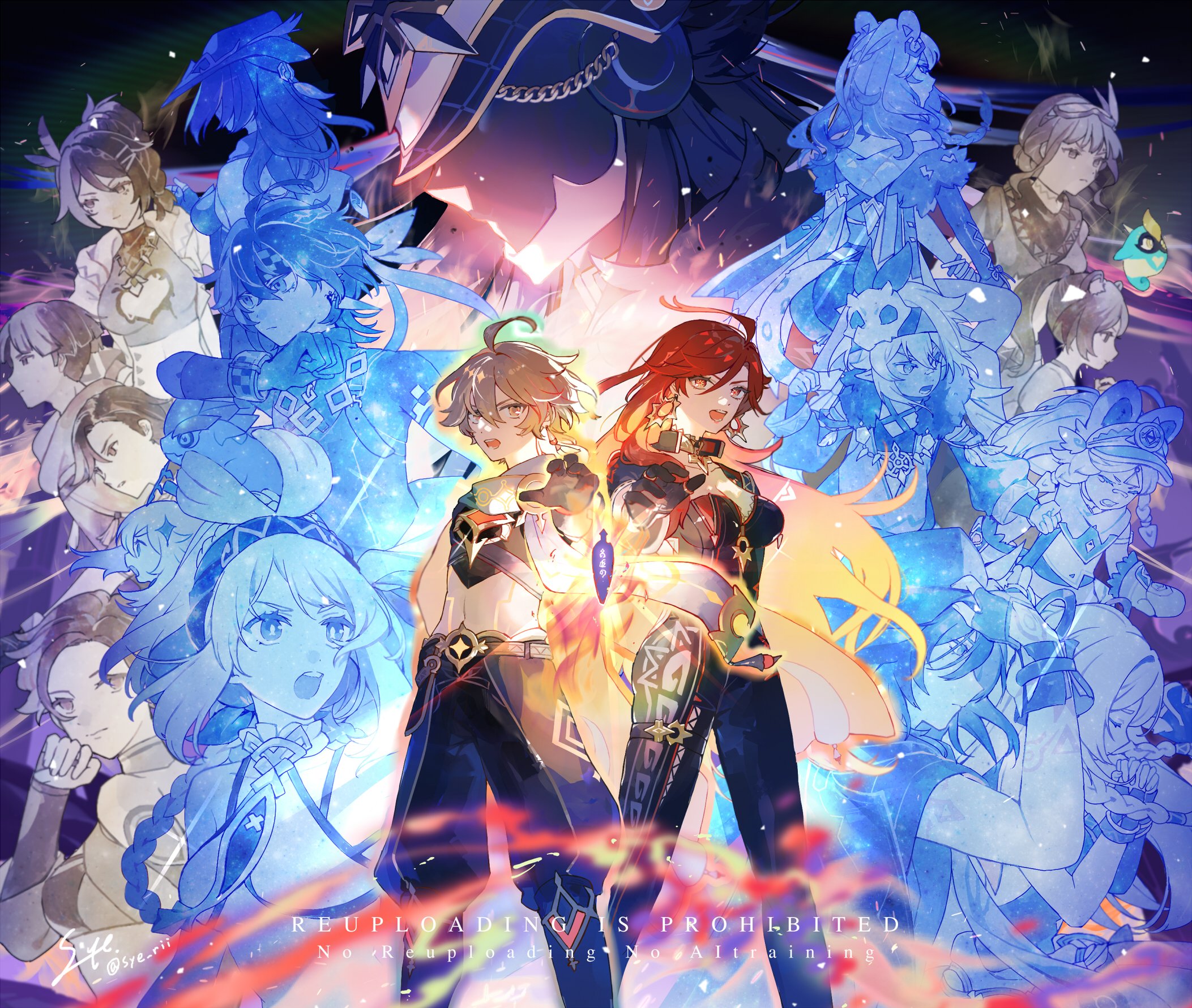 6+boys 6+girls aether_(genshin_impact) animal_ears biker_clothes bikesuit black_bodysuit black_hair blonde_hair bodysuit breasts capitano_(genshin_impact) chasca_(genshin_impact) chinchilla_ears chinchilla_girl citlali_(genshin_impact) earrings elf everyone fur_trim genshin_impact helmet highres iansan_(genshin_impact) jaguar_ears jaguar_girl kachina_(genshin_impact) kinich_(genshin_impact) long_hair mask mavuika_(genshin_impact) mualani_(genshin_impact) multiple_boys multiple_girls ororon_(genshin_impact) paimon_(genshin_impact) pointy_ears red_hair sun_earrings syerii symbol_in_eye xilonen_(genshin_impact)