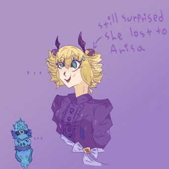 blonde_hair digimon digimon_(creature) digimon_liberator drill_hair ghostmon green_eyes multicolored_hair purple_hair ribbon twintails violet_inboots