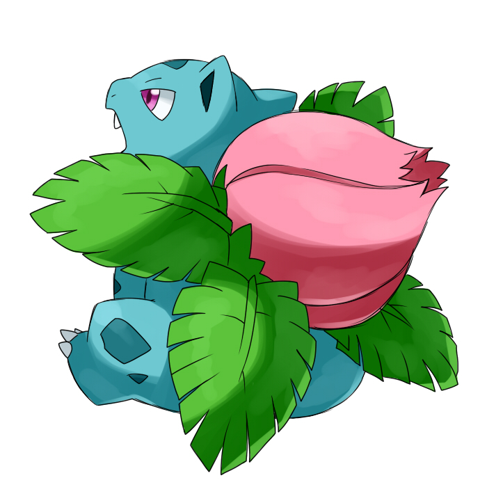 flower gen_1_pokemon good_frog ivysaur nintendo no_humans plant pokemon pokemon_(creature) simple_background