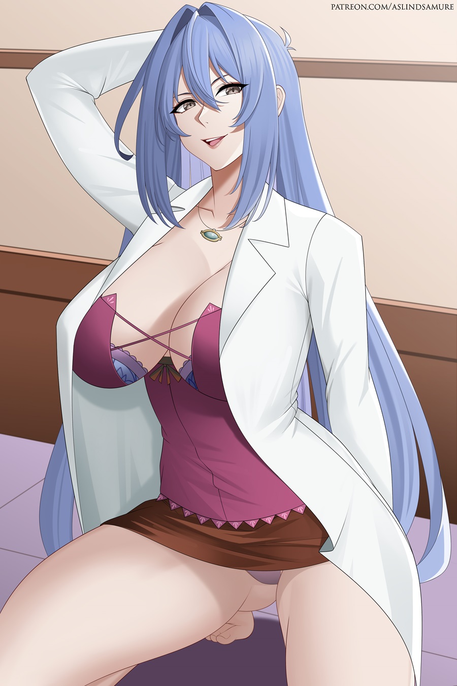 1girl aslind_samure breasts highres large_breasts long_hair maken-ki! nijou_aki