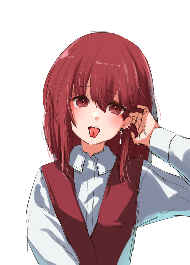 artist_request forked_tongue okazaki_yumemi piercing red_hair tagme tongue touhou