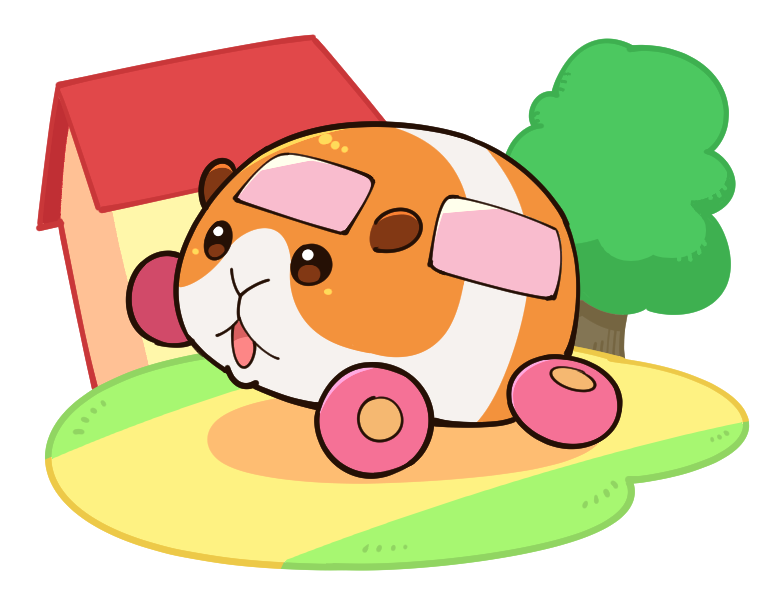 :3 blank_eyes brown_eyes day full_body grass house molcar no_humans open_mouth outdoors potato_(pui_pui_molcar) pui_pui_molcar solo suzumushi_(tanpopo_cha) tree
