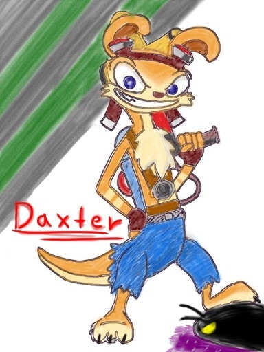blood bug colored_blood daxter daxter_(game) image_sample jak_&amp;_daxter jak_and_daxter on1 ottsel pixiv_sample purple_blood yellow_eyes