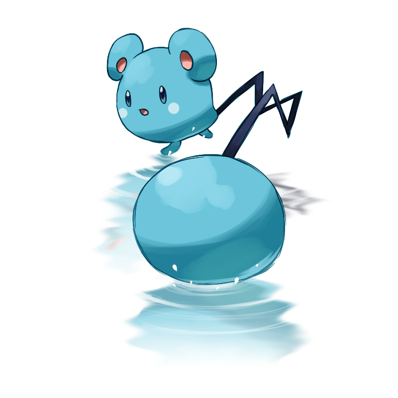 azurill game_freak gen_3_pokemon good_frog looking_at_viewer nintendo no_humans open_mouth pokemon pokemon_(creature) simple_background solo white_background