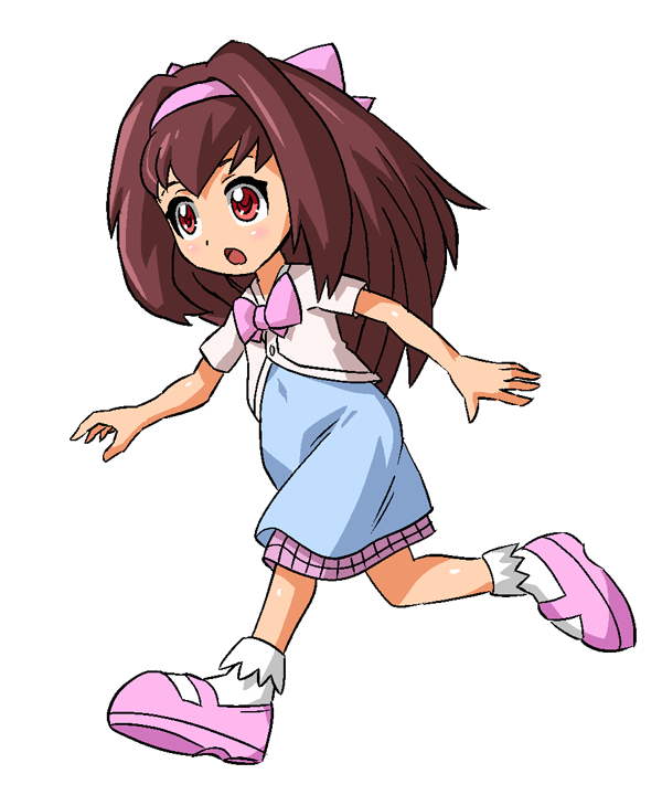 1girl digimon female_focus long_hair open_mouth ribbon solo yui_(digimon)