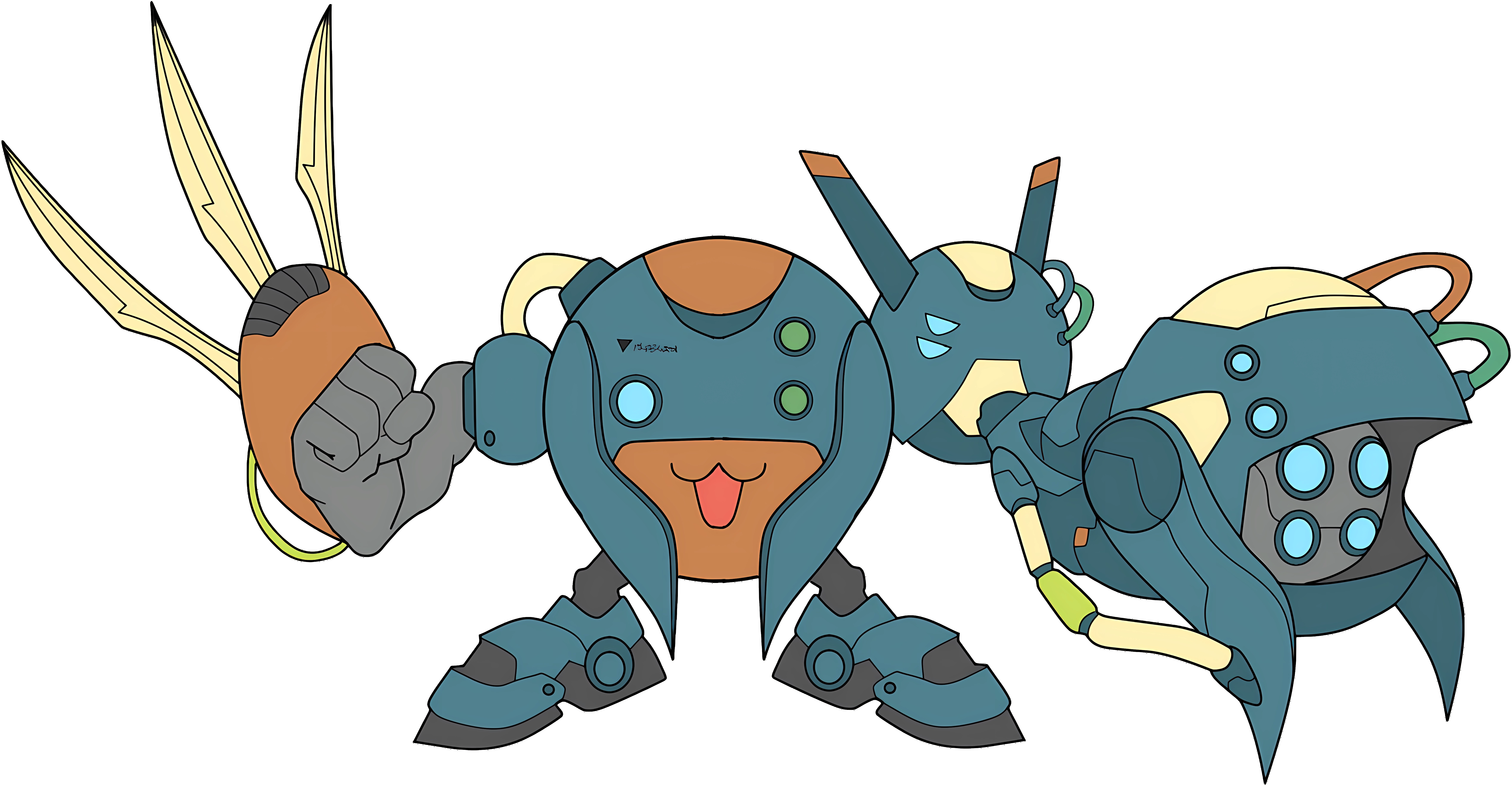 absurdres cannon claws cyborg digimon digimon_(creature) highres metalmamemon metalmamemon_x-antibody open_mouth solo