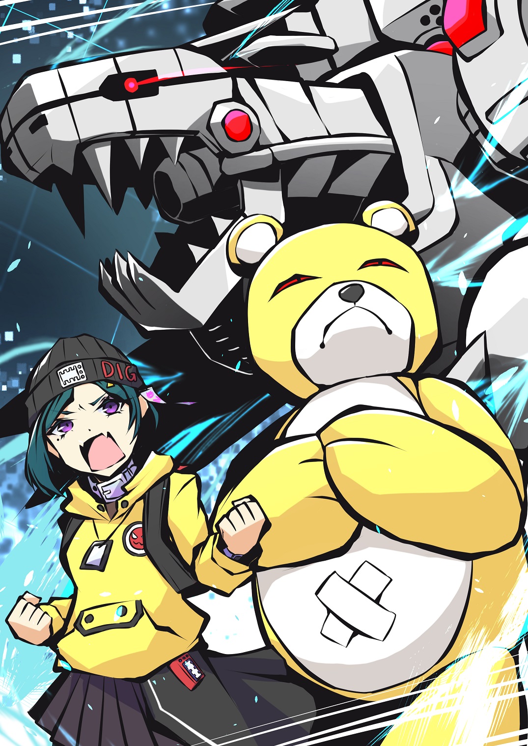 cosplay digimon digimon_(creature) digimon_world glowing glowing_eye hat highres mameo_(digimon) mameo_(digimon)_(cosplay) monzaemon mugendramon red_eyes