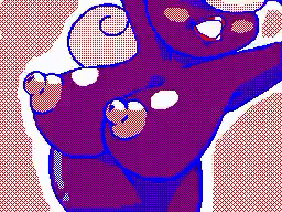 1girl animated animated_gif blush_stickers bouncing_breasts breasts colored_skin flipnote_studio_(medium) grin large_breasts mario_(series) nintendo nipples nunya paper_mario paper_mario:_the_thousand-year_door pixel_art purple_skin smile solo vivian_(paper_mario)
