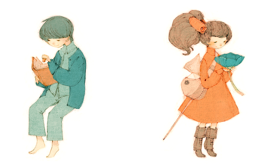 10s arrietty bad_id bad_pixiv_id barefoot book boots flower karigurashi_no_arrietty luce-in-the-sky shou_(karigurashi_no_arrietty) studio_ghibli