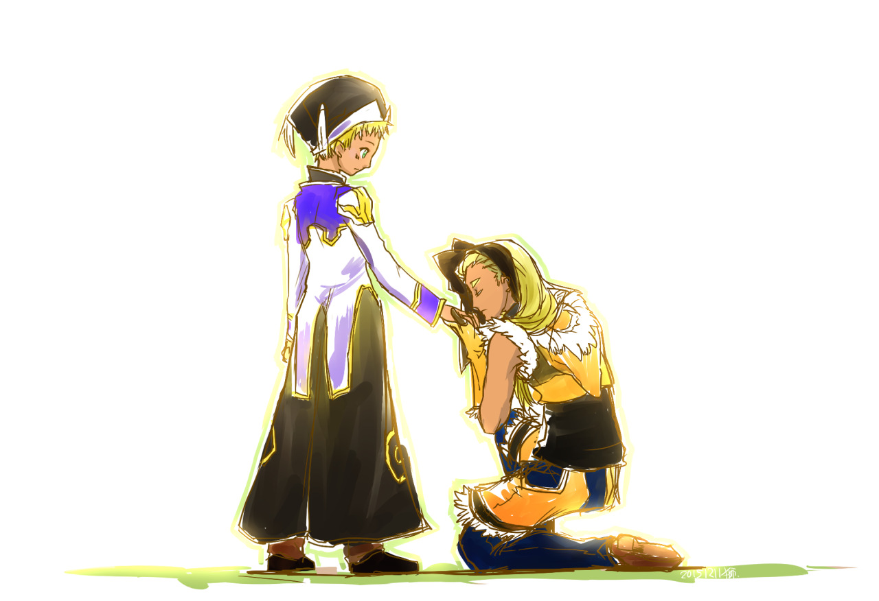 2boys black_coat black_hairband black_pants black_shirt blonde_hair blue_eyes closed_eyes closed_mouth coat expressionless full_body fur-trimmed_shirt fur_trim gloves gold_trim hairband high_priest_(ragnarok_online) iqse kiss kissing_hand long_hair multicolored_coat multiple_boys noah_hat_(ragnarok_online) pants pants_under_shorts ragnarok_online shirt shorts simple_background sleeveless sleeveless_shirt sniper_(ragnarok_online) two-tone_coat two-tone_shirt white_background white_coat yaoi yellow_gloves yellow_shirt yellow_shorts