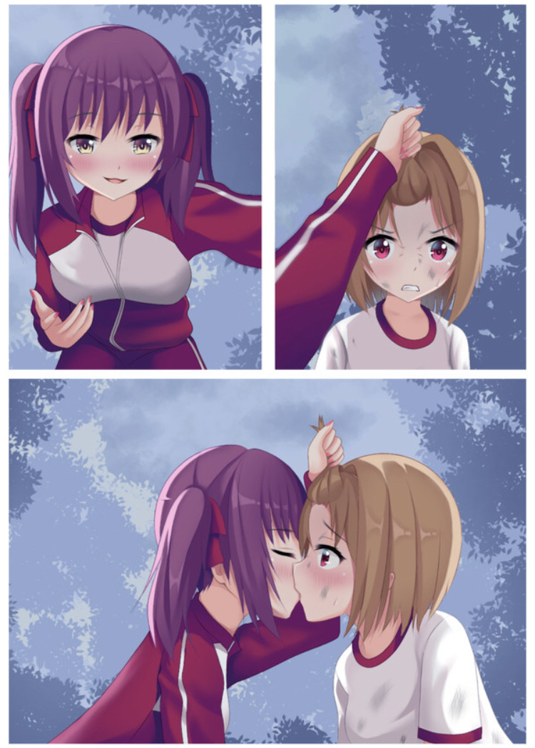 2girls advanced_nurturing_high_school_uniform amasawa_ichika kushida_kikyou multiple_girls non-web_source school_uniform youkoso_jitsuryoku_shijou_shugi_no_kyoushitsu_e yuri