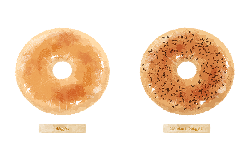 bagel bread food food_focus food_name no_humans original sakurako_shinya sesame_seeds transparent_background