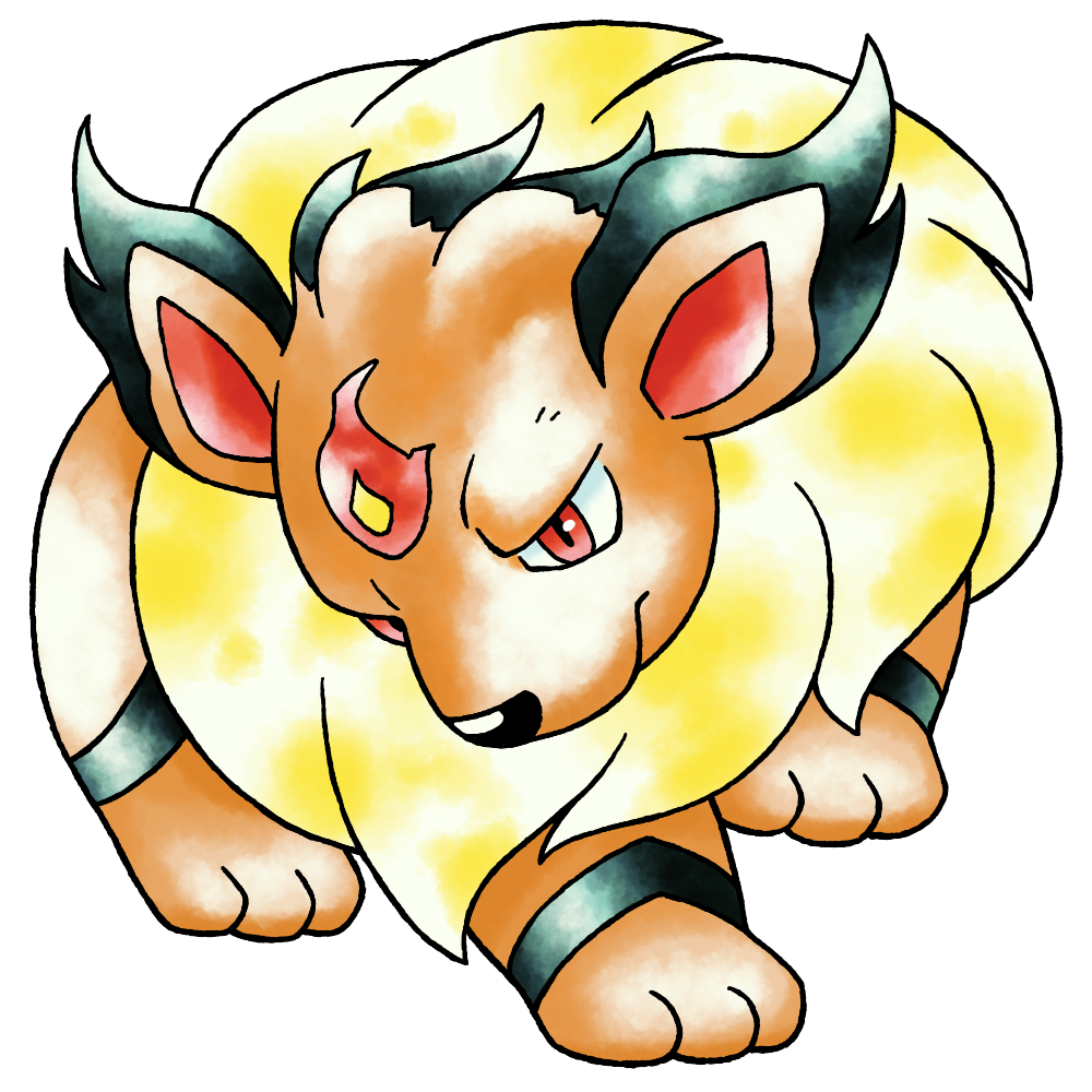 closed_mouth derivative_work dynabear facial_mark forehead_mark full_body light_frown looking_down looking_to_the_side neck_fur nintendo no_humans official_style orange_fur pokemon pokemon_(creature) pokemon_focus pokemon_gsc_(prototype) prototype_design raciebeep red_eyes simple_background solo sugimori_ken_(style) tachi-e transparent_background watercolor_effect yellow_fur