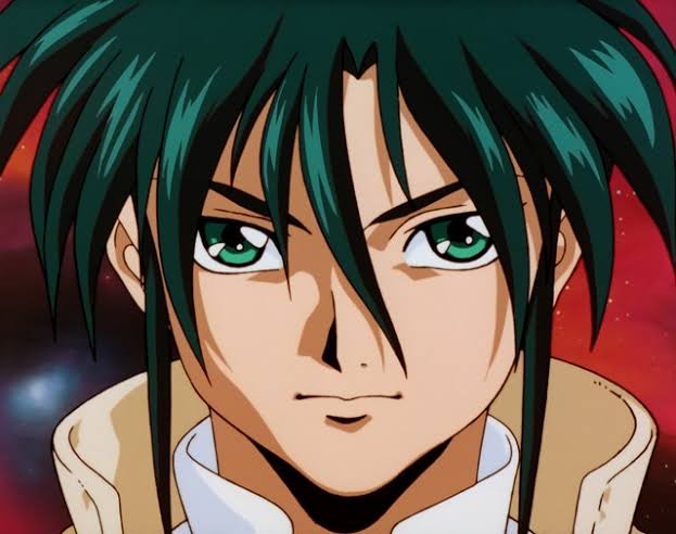 after_war_gundam_x denim garrod_ran green_eyes gundam jacket jeans non-web_source official_art pants waist_pouch