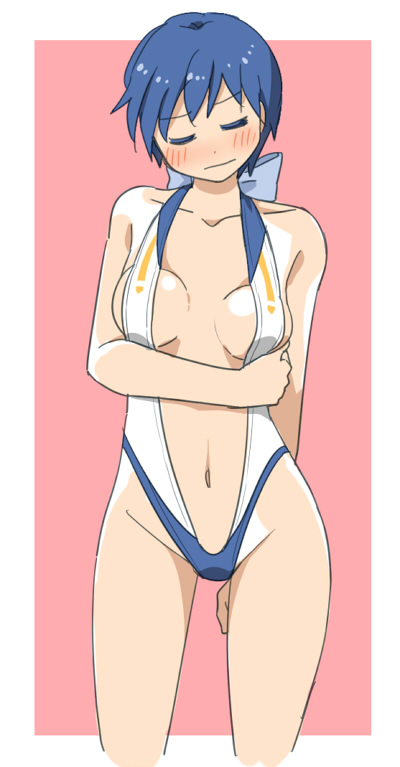 1girl blue_eyes blue_hair blush fanloid kaiko_(vocaloid) kaiko_shion vocaloid