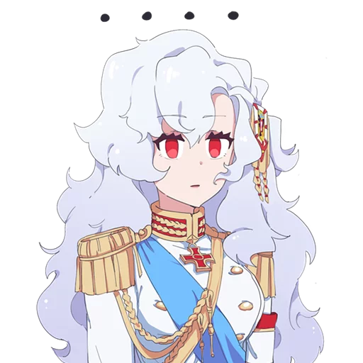 ... 1girl aiguillette alpha_(alpha_1918) alpha_1918 armband blank_eyes blue_sash buttons collar cross cross_pendant curly_hair epaulettes facing_viewer findoworld fluffy fluffy_hair gloves gold_buttons gold_trim hair_ornament lips lipstick long_hair looking_at_viewer makeup military military_uniform original red_eyes russian_empire sash solo sticker third-party_source transparent transparent_background upper_body very_long_hair white_gloves white_hair