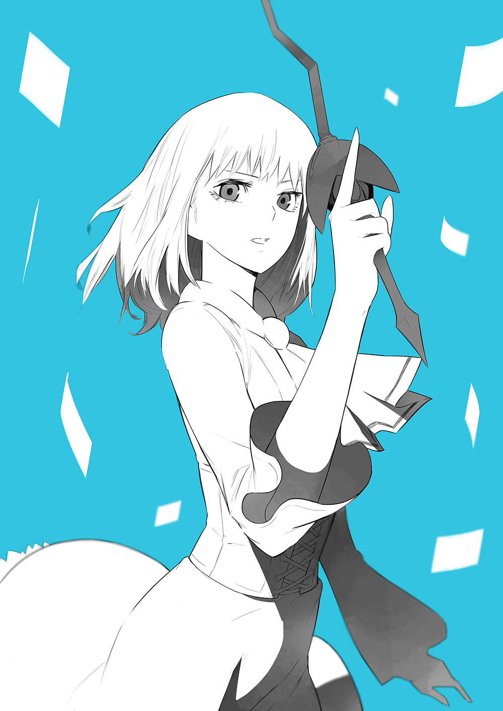 child dress gajuumaru highres leivinia_birdway monochrome solo toaru_majutsu_no_index toaru_majutsu_no_index:_new_testament
