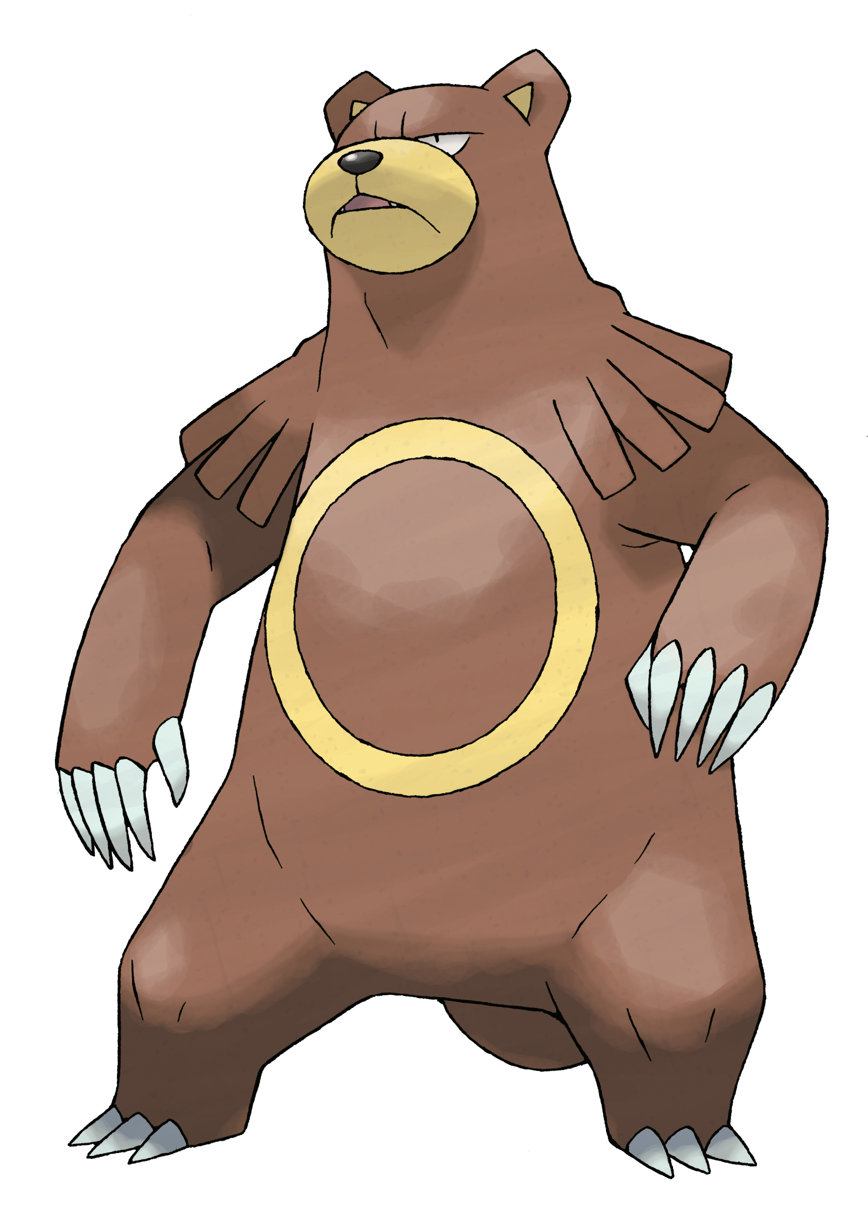 absurdres animal_focus bear claws full_body gen_2_pokemon highres nintendo no_humans official_art open_mouth pokemon pokemon_(creature) pokemon_focus pokemon_hgss solo standing sugimori_ken third-party_source transparent_background ursaring