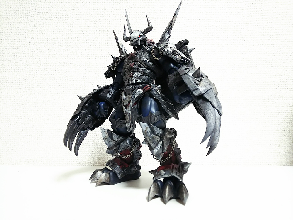 1boy armor claws corruption custom custom_figure digimon digimon_(creature) figure full_armor full_body horns k-suwabe muscular photo_(medium) red_eyes wargreymon