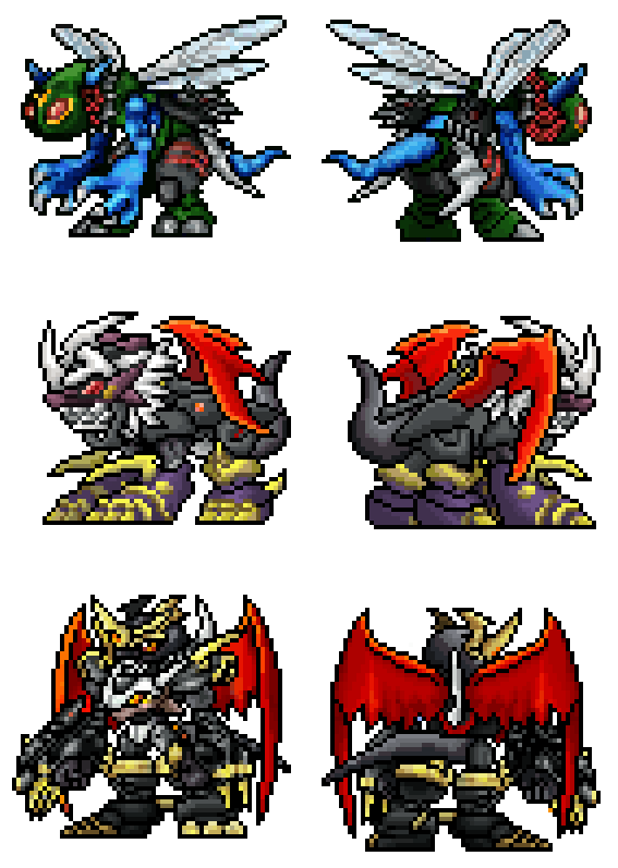 armor cannon digimon digimon_(creature) dinobeemon imperialdramon imperialdramon_dragon_mode_(black) imperialdramon_fighter_mode_(black) tail white_hair wings