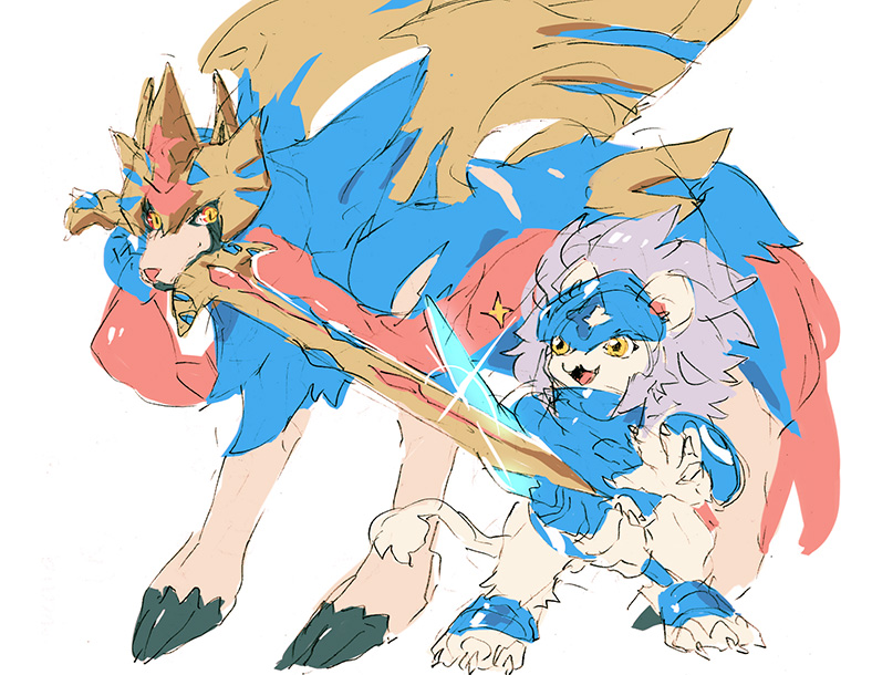 digimon garmmy gen_8_pokemon legendary_pokemon nintendo pokemon spadamon zacian zacian_(crowned)