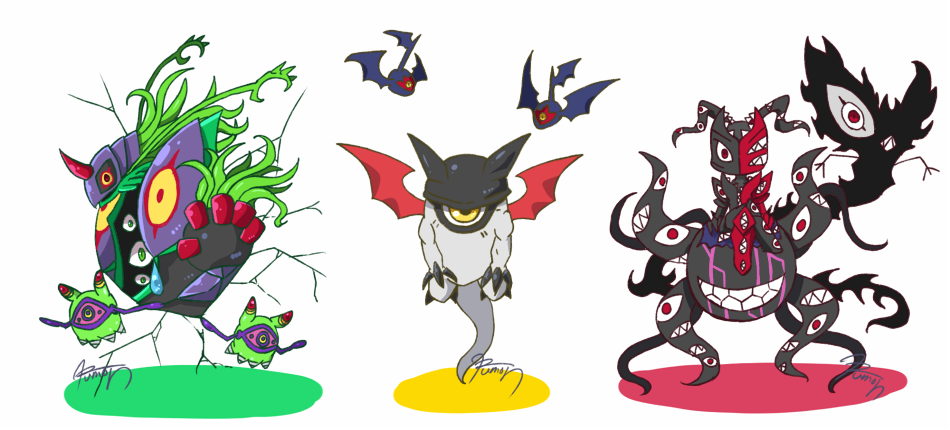 abbadomon abbadomon_core algomon algomon_baby_ii algomon_ultimate crossed_legs deathmon digimon red_eyes sharp_teeth soundbirdmon teeth tentacles wings yellow_eyes