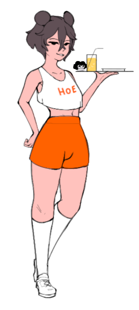1boy animal_ears apandah_(youtube) bare_shoulders black_hair collarbone crop_top crossdressing cup drink drinking_glass drinking_straw femboy_hooters_(meme) hair_between_eyes holding holding_tray kneehighs legs meme meme_attire mob_face navel oldperformer53 shirt shoes short_hair shorts sleeveless socks sr_pelo_(character) standing stomach tagme tank_top thighs trap tray white_background white_footwear white_shirt white_socks youtube