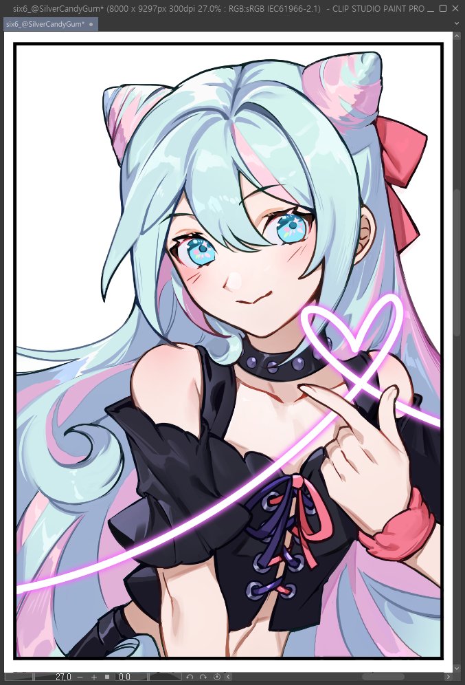 1boy :&gt; bare_shoulders black_choker black_outline black_shirt black_skirt blue_eyes blue_hair blush bow bracelet casual choker clip_studio_paint_(medium) closed_mouth clothing_cutout collarbone cone_hair_bun cowboy_shot crop_top cross-laced_clothes cross-laced_top double_bun finger_heart fire_emblem fire_emblem_engage hair_between_eyes hair_bow hair_bun hair_intakes hair_ribbon hand_up heart jewelry long_hair looking_at_viewer midriff multicolored_hair navel nintendo outline pectoral_cleavage pectorals pink_hair pink_ribbon ribbon rosado_(fire_emblem) shirt shoulder_cutout silvercandy_gum simple_background skirt smile solo trap very_long_hair white_background window_(computing)