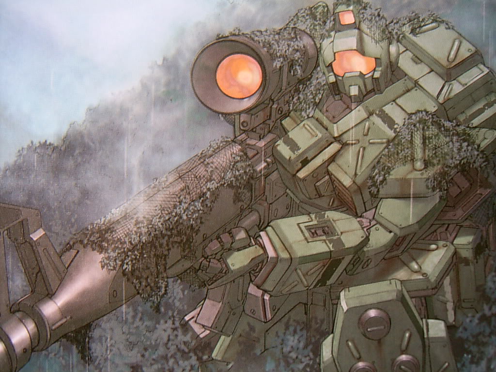 camouflage gm_sniper gun gundam gundam_08th_ms_team mecha rifle robot scope sniper_rifle weapon