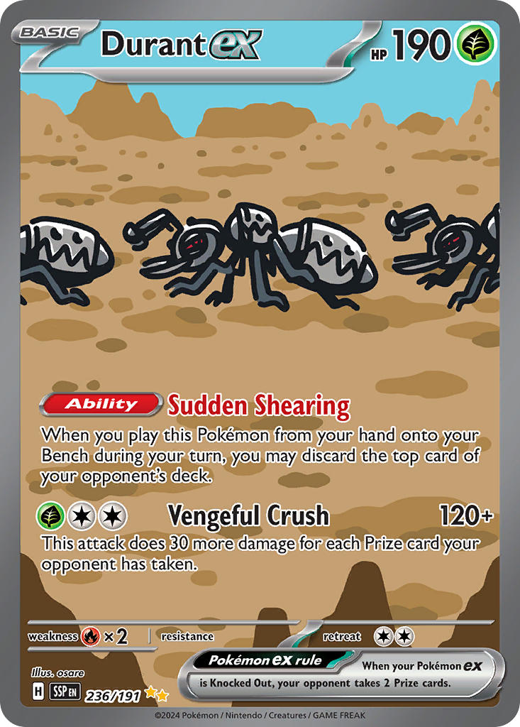 animal_focus ant artist_name blue_sky bug character_name company_name copyright_name copyright_notice day durant english_text gen_5_pokemon insect nintendo no_humans official_art osare_graffiti outdoors pokemon pokemon_(creature) pokemon_card pokemon_focus pokemon_tcg red_eyes sky third-party_source trading_card
