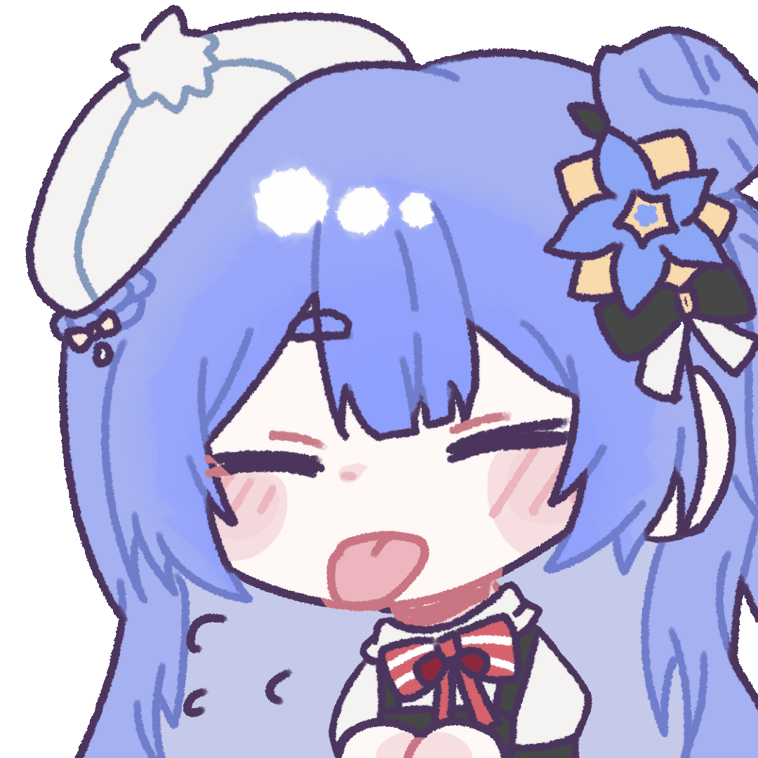 1girl animated animated_gif azusa_(vtuber) virtuareal_link beret blue_hair closed_eyes dress flower hair_flower hair_ornament hat nijisanji official_alternate_costume pekoii- pinafore_dress sleeveless sleeveless_dress solo tongue tongue_out virtual_youtuber virtuareal white_background
