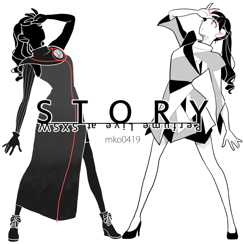 arm_up bad_id bad_pixiv_id black_footwear dress english_text greyscale grgr27 long_dress looking_up mirror_twins monochrome original ponytail shoelaces silhouette simple_background standing white_background