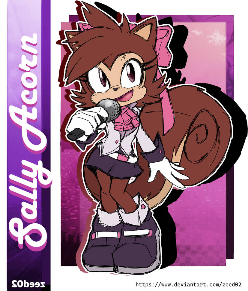 1girl character_name gloves looking_at_viewer open_mouth sally_acorn smile sonic_(series) sonic_the_comic tongue white_gloves zeed02