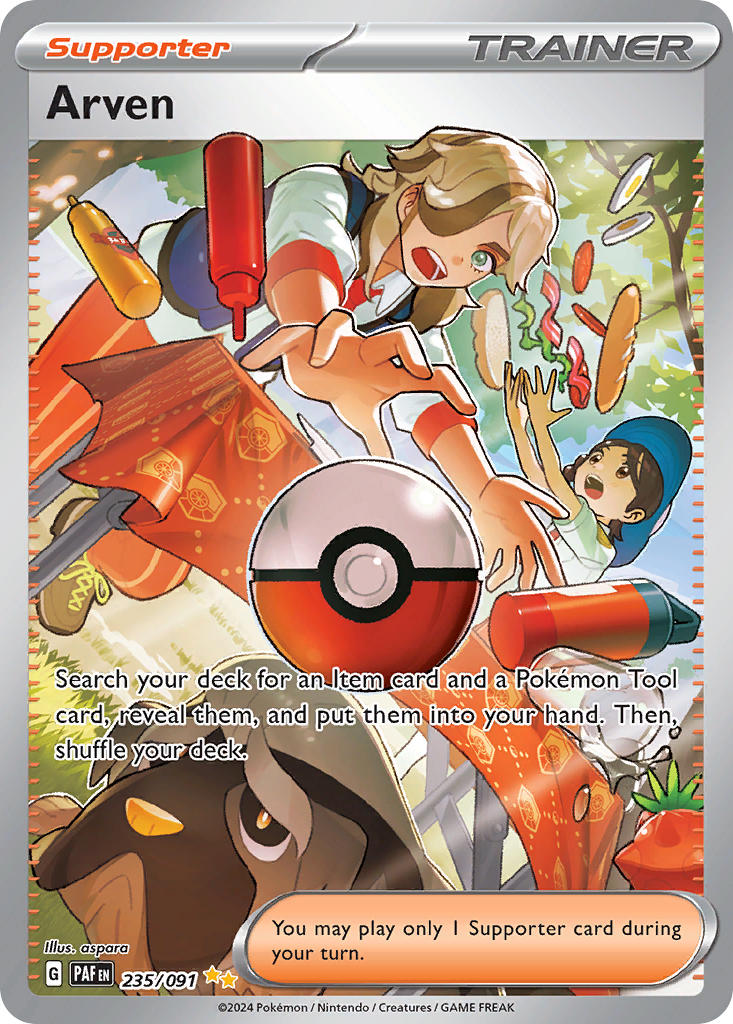 1boy 1girl artist_name arven_(pokemon) aspara bacon berry_(pokemon) blue_sky blue_vest bread brown_eyes brown_hair brown_shoes card_(medium) character_name closed_mouth collared_shirt company_name copyright_name copyright_notice day dropping egg_(food) english_text eyelashes food glass grass green_eyes hair_over_one_eye hat juliana_(pokemon) ketchup_bottle long_hair mabosstiff multicolored_hair mustard_bottle naranja_academy_school_uniform necktie nintendo official_art open_clothes open_mouth open_vest orange_eyes orange_necktie orange_pants outdoors outstretched_arms pants poke_ball poke_ball_(basic) pokemon pokemon_(creature) pokemon_card pokemon_sv pokemon_tcg reaching school_uniform shirt shoes short_sleeves sky sliced_egg spill sunlight table tablecloth tamato_berry teeth thermos third-party_source tomato tomato_slice trading_card tree two-tone_hair upper_teeth_only vest water white_shirt