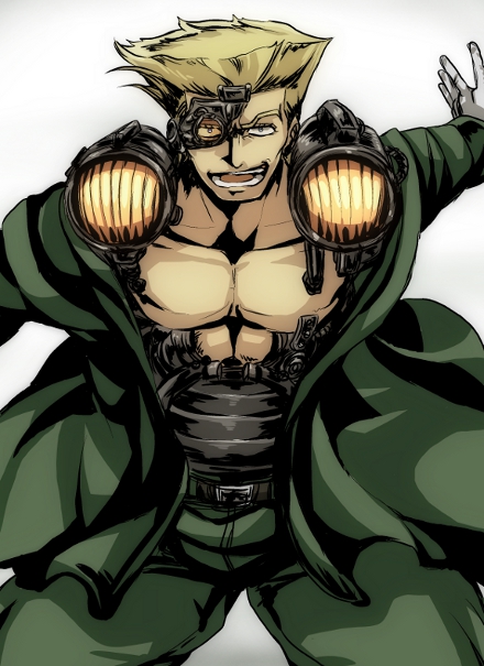 1boy blonde_hair cyborg flattop jojo_no_kimyou_na_bouken male_focus military military_uniform rudolph_von_stroheim saiko_(koro-mossari) solo