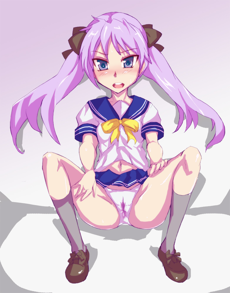 1girl gedou_danshaku hiiragi_kagami looking_at_viewer lucky_star open_mouth solo tagme