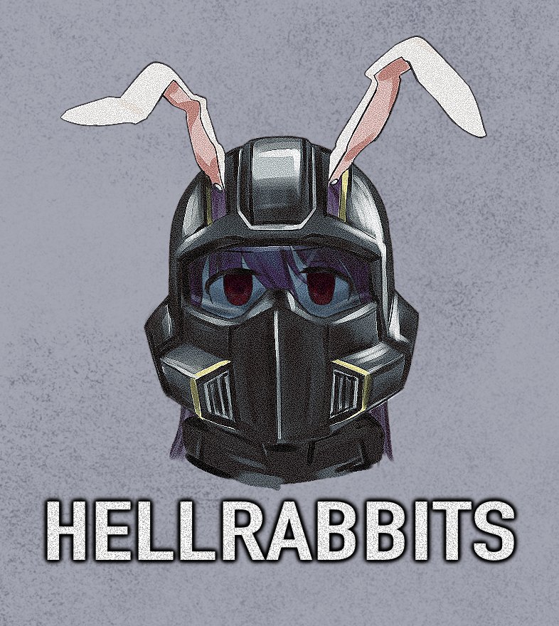 1girl animal_ears commentary cosplay ears_through_headwear grey_background head_only helldiver_(helldivers) helldiver_(helldivers)_(cosplay) helldivers_(series) helmet looking_at_viewer purple_hair rabbit_ears rabbit_girl red_eyes reiji_(zero) reisen_udongein_inaba solo touhou