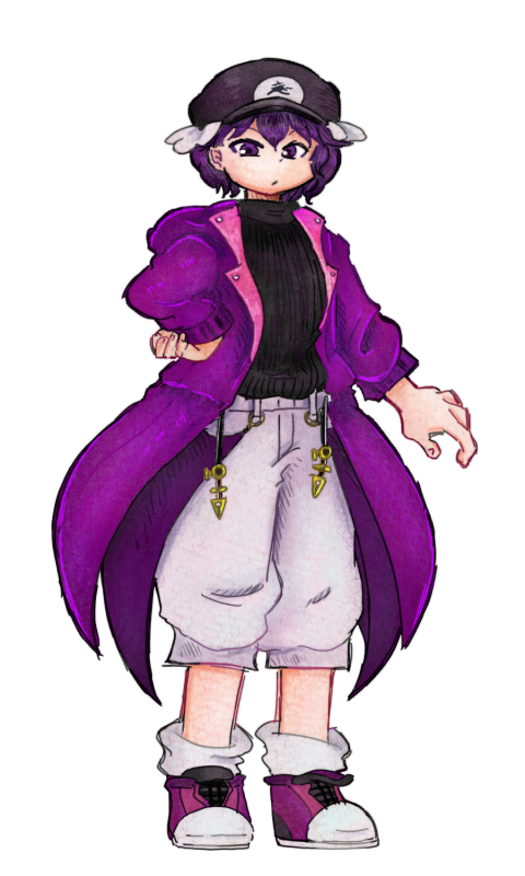 1other adapted_costume alternate_costume ankle_socks baggy_pants black_hat black_sweater buttons newsboy_cap casual chikafumikou closed_mouth coattails collared_jacket commentary_request fingernails frown full_body hand_on_own_hip hat helmet hood hood_down hooded_jacket jacket lapels len&#039;en long_sleeves notched_lapels open_clothes open_jacket pants puffy_long_sleeves puffy_sleeves purple_eyes purple_hair purple_jacket purple_shoes shitodo_kuroji shoes short_hair simple_background sneakers socks solo standing sweater tachi-e white_background white_pants white_socks winged_helmet