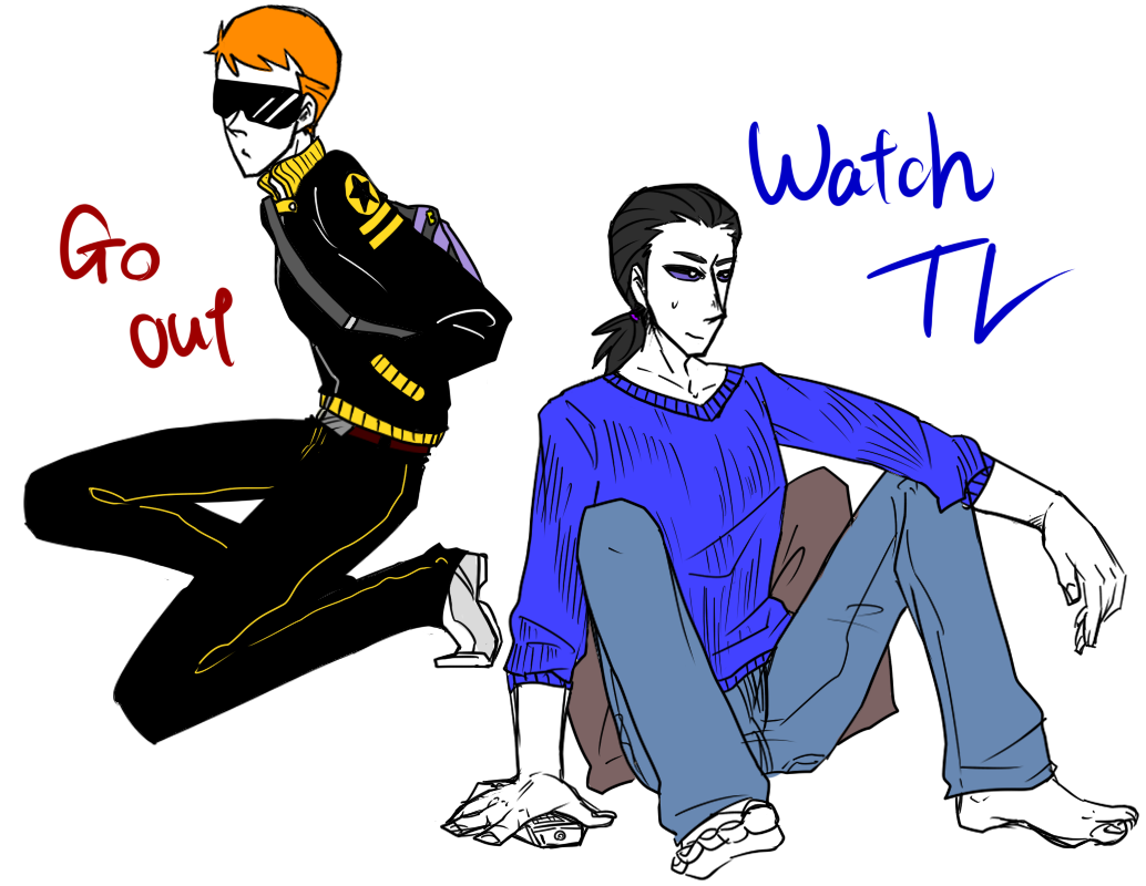 2boys aqua_lad black_hair dc_comics english_text engrish_text garth image_sample male_focus multiple_boys orange_hair pixiv_sample quiver ranguage roy_harper speedy superhero_costume teen_titans