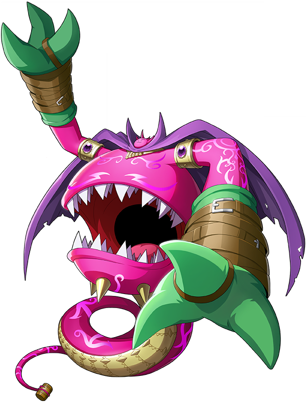 bacchusmon belt digimon digimon_(creature) digimon_new_century official_art open_mouth snake solo tail wings