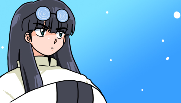 1boy black_hair blue_background glasses mousse_(ranma_1/2) ranma_1/2 simple_background solo wanta_(futoshi)