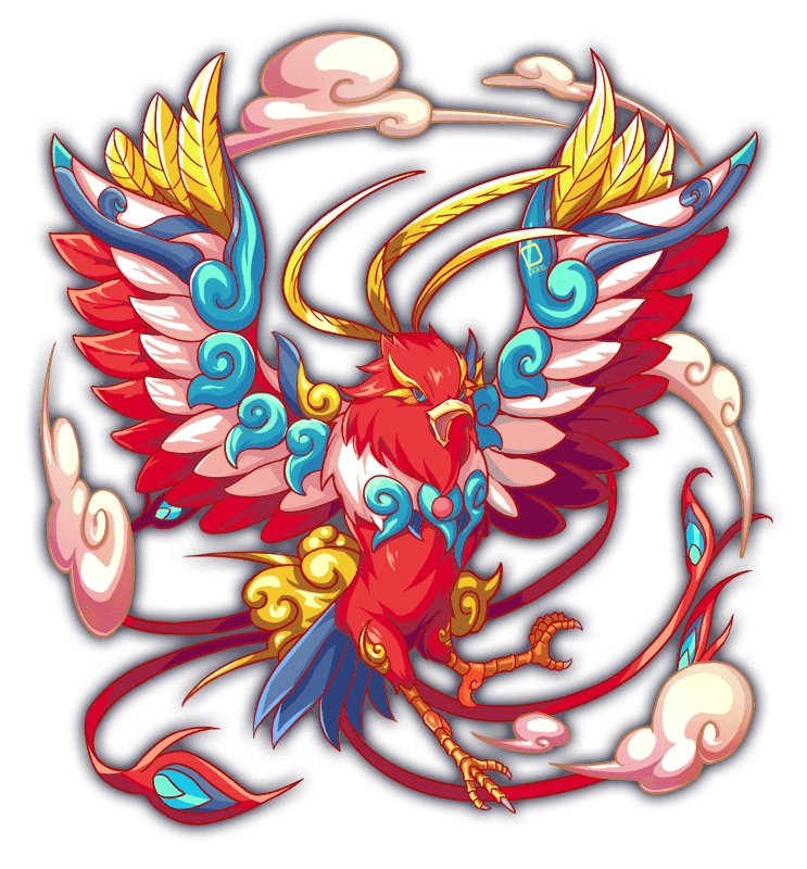alternate_design aqua_sclera artist_request beak bird blue_tail cel_shading colored_sclera crash_fever full_body game_cg grey_eyes multiple_tails no_humans number_tattoo numbered official_alternate_design official_art open_mouth outline red_outline red_tail red_wings solo square square_tattoo suzaku_(crash_fever) tachi-e tail tattoo third-party_source transparent_background wing_tattoo wings