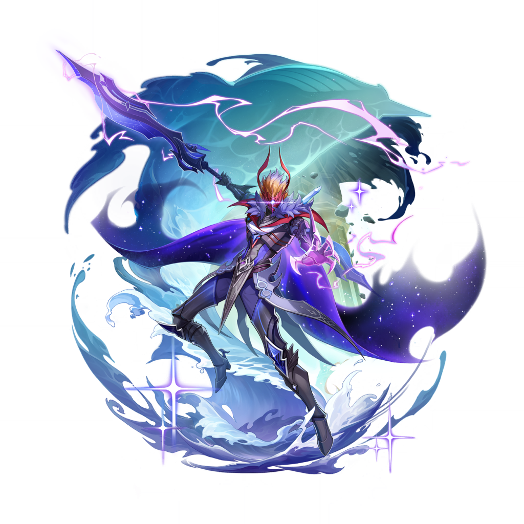 1boy alternate_form armor armored_boots artist_request black_boots black_jacket boots cape clawed_gauntlets claws collared_jacket delusion_(genshin_impact) electricity fur-trimmed_cape fur_trim gauntlets genshin_impact glowing glowing_eye holding holding_weapon jacket male_focus mask official_art orange_hair outstretched_arm pants polearm purple_cape purple_pants red_mask short_hair solo sparkle spiked_hair tartaglia_(foul_legacy_transformation)_(genshin_impact) tartaglia_(genshin_impact) transparent_background vambraces vision_(genshin_impact) water waves weapon