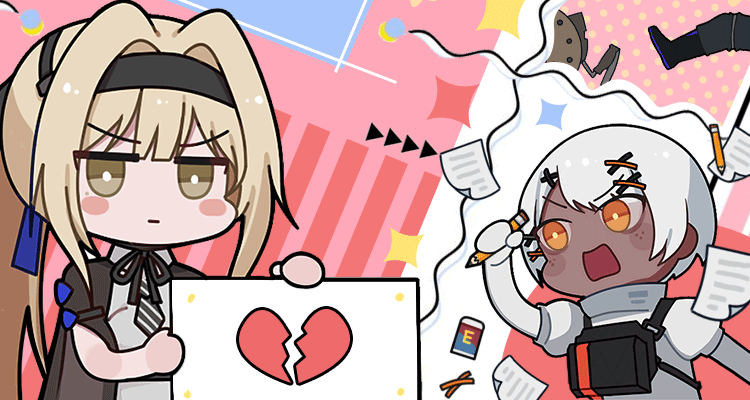 2girls bianca_(pgr) black_hairband black_jacket black_ribbon blonde_hair bright_pupils chibi chibi_only chinese_commentary commentary_request dark-skinned_female dark_skin euyueuy freckles hairband holding holding_pencil holding_sign jacket jacket_on_shoulders long_hair looking_ahead looking_at_viewer multiple_girls neck_ribbon official_art open_mouth orange_eyes paper pencil punishing:_gray_raven ribbon shirt short_hair sign simple_background sophia_(pgr) v-shaped_eyebrows white_background white_hair white_pupils white_shirt yellow_eyes yellow_pupils