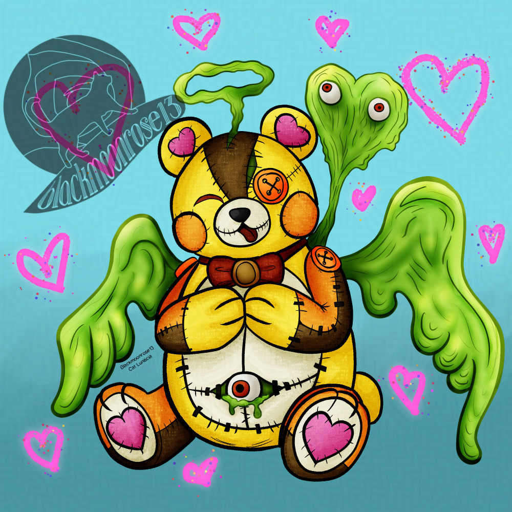 beta_digimon digimon digimon_(creature) monzaemon monzaemon_x-antibody slime_(substance) solo stuffed_animal stuffed_toy teddy_bear
