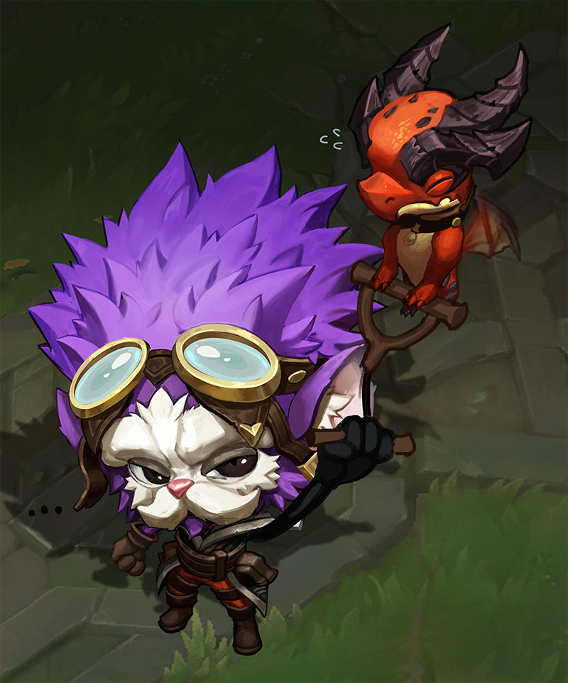 ... 1boy animal belt black_collar black_eyes brown_belt brown_footwear brown_gloves closed_eyes closed_mouth collar concept_art dragon dragon_trainer_heimerdinger gloves goggles goggles_on_head heimerdinger league_of_legends long_hair looking_at_viewer looking_up pink_hair smile solo standing vladbacescu