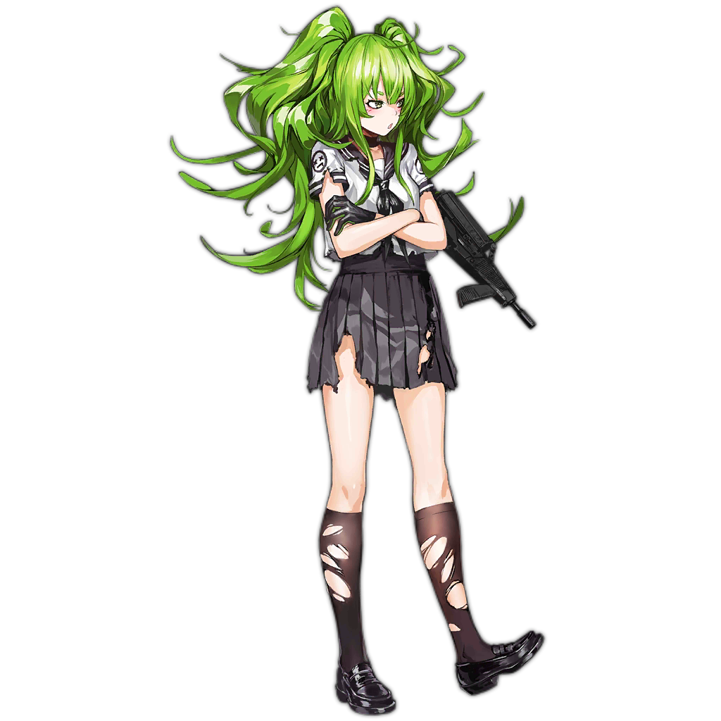 1girl ahoge black_gloves black_sailor_collar black_shoes black_socks blush breasts calico_light_weapons_systems calico_m950 calico_m950a cheek_pistol choker crossed_arms double-stack_magazine girls&#039;_frontline gloves green_hair gun hair_between_eyes handgun helical_magazine high-capacity_magazine holding holding_gun holding_weapon infukun kneehighs long_hair looking_at_viewer looking_away m950a_(ace_on_duty)_(girls&#039;_frontline) m950a_(girls&#039;_frontline) machine_pistol medium_breasts messy_hair official_alternate_costume official_art open_mouth pistol pleated_skirt sailor_collar school_uniform serafuku shirt shoes sidelocks skirt socks solo stubby_grip torn_clothes torn_shirt torn_skirt transparent_background twintails vertical_forward_grip weapon yellow_eyes