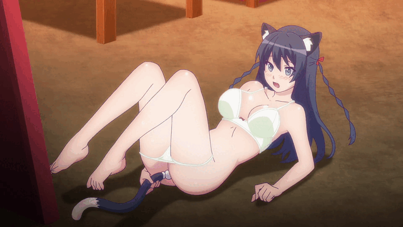 1girl anal anal_beads anal_object_insertion animal_ears animated animated_gif anus ass ass_focus beads black_hair blue_eyes blush bow bow_panties bra breasts butt_crack cat_ears cat_tail censored cosplay groin himekawa_hayuru huge_ass indoors kadokawa legs long_hair lying masou_gakuen_hxh medium_breasts miyai_kana moaning object_insertion on_floor open_mouth panties pov pussy pussy_peek saliva sex sex_toy sweat sweatdrop tail tears teeth twintails underwear white_bra white_panties