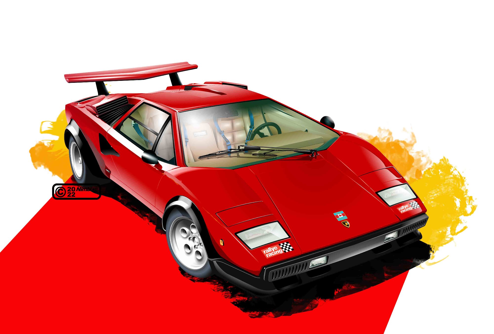car highres lamborghini lamborghini_countach motor_vehicle nimbus_goldbrum no_humans original realistic solo spoiler_(automobile) sports_car vehicle_focus