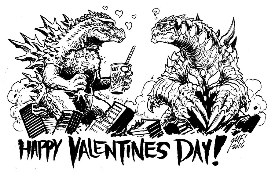 building city crossover destruction dr_pepper giant giant_monster godzilla godzilla_(series) heart kaiju matt_frank monochrome monster nemesis_(project_nemesis) project_nemesis project_nemesis_(series) smoke text_focus toho tree